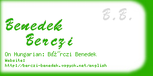 benedek berczi business card